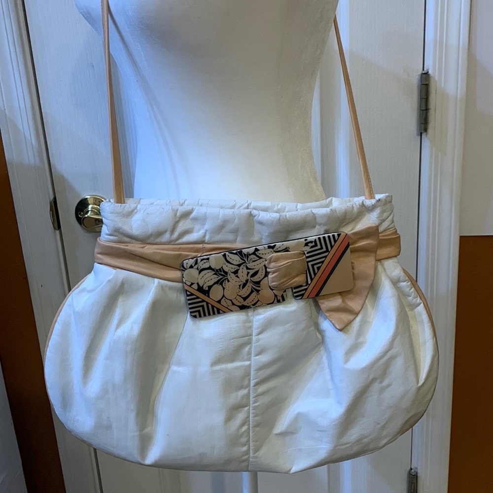 Vintage Rare Patricia Smith White Leather Moon Bags